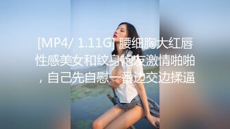 [MP4/ 1.11G] 腰细胸大红唇性感美女和纹身炮友激情啪啪，自己先自慰一番边交边揉逼